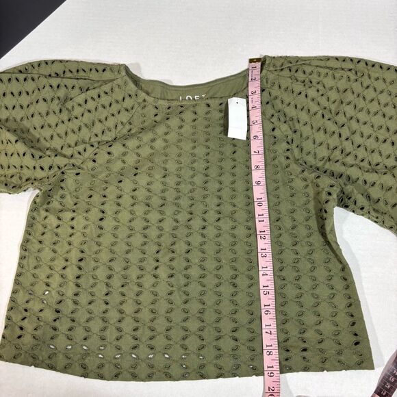 Loft Eyelet Modern Tee NEW with tags Size XS Four Leaf Clover Green - Picture 12 of 12